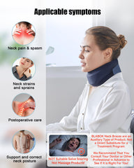 BLABOK persona usando collar cervical mientras duerme para estabilidad