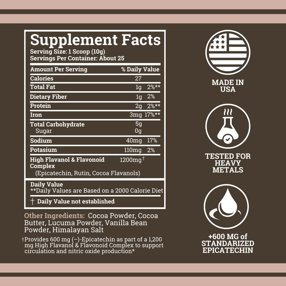 Black Forest cacao mezclado en un batido cremoso para energía antes del ejercicio
