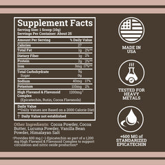 Black Forest cacao mezclado en un batido cremoso para energía antes del ejercicio