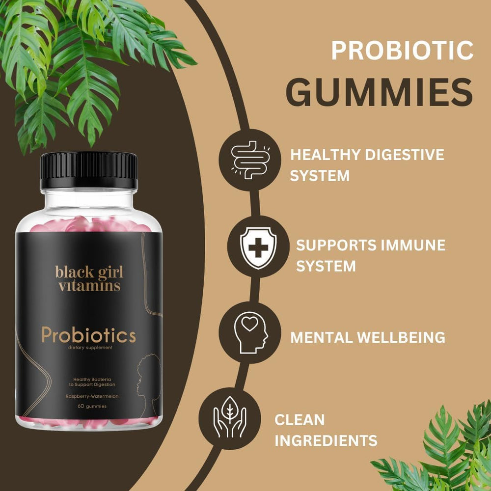 Black Girl Vitamins cápsulas de probióticos en mano para digestión equilibrada