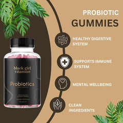 Black Girl Vitamins cápsulas de probióticos en mano para digestión equilibrada