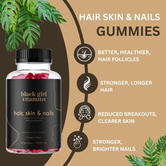 Black Girl Vitamins envase junto a una mano para mostrar tamaño práctico