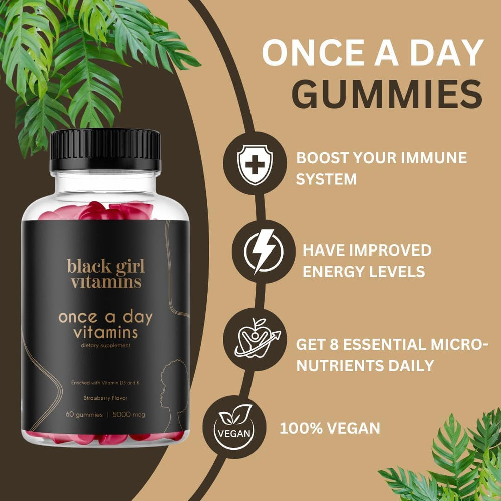 Black Girl Vitamins primer plano de gomitas mostrando textura y sabor