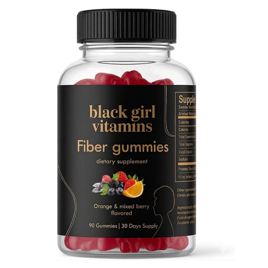 Black Girl Vitamins empaque frontal mostrando la caja y beneficios para digestión