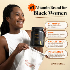 Black Girl Vitamins polvo junto a desayuno saludable para integrar en rutina diaria
