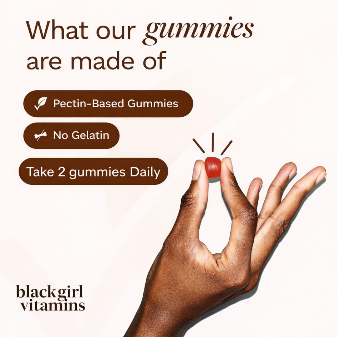 Black Girl Vitamins etiqueta nutricional mostrando ingredientes y transparencia