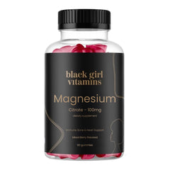 Black Girl Vitamins frente del envase que muestra 60 gomitas y beneficios