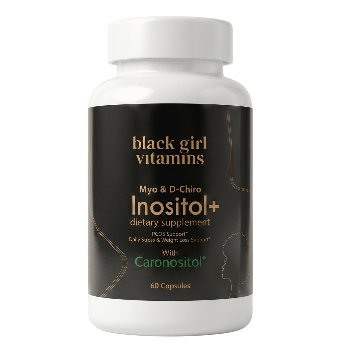 Black Girl Vitamins envase frontal mostrando la marca y beneficios