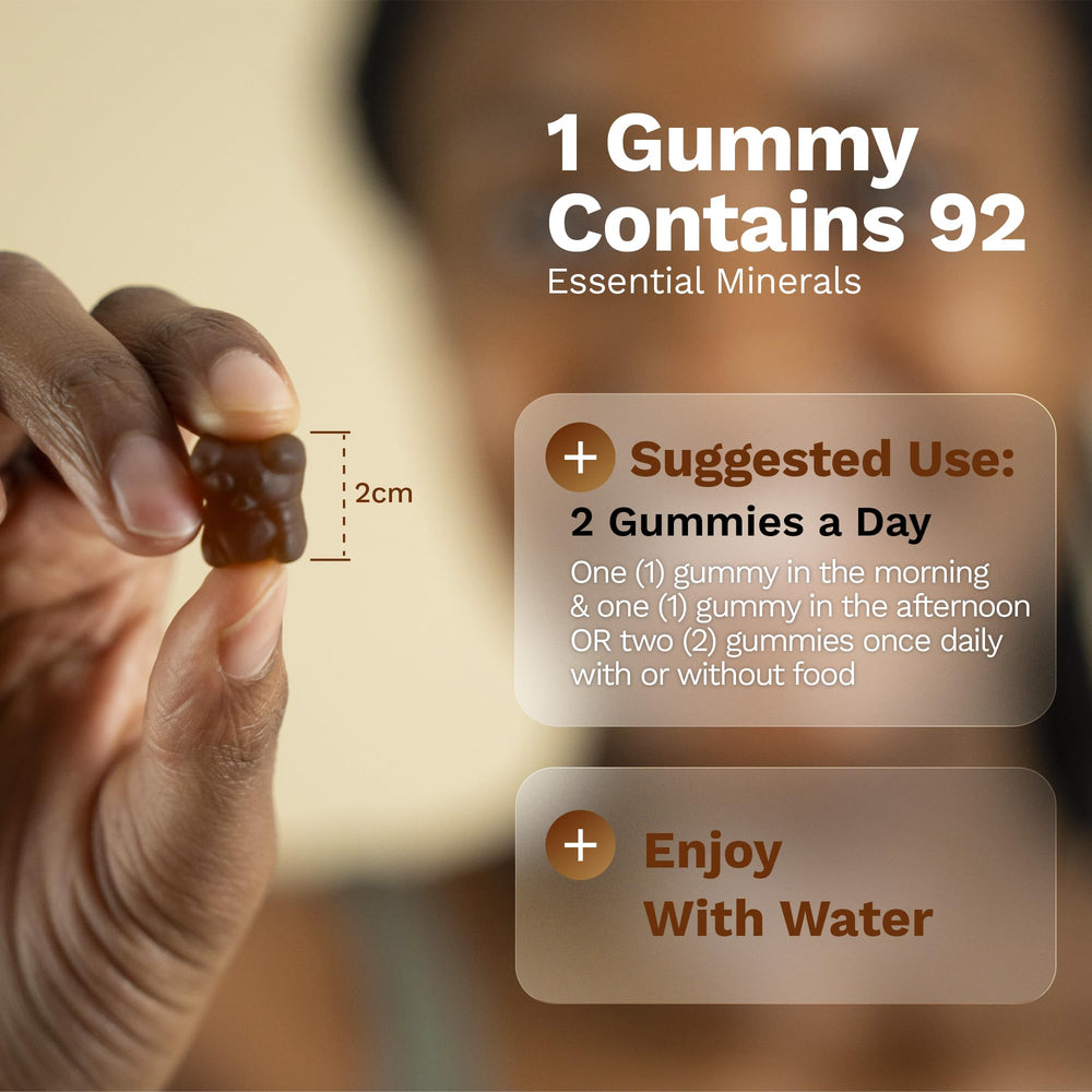 Black Girl Vitamins primer plano textura de gomita, aspecto agradable y natural