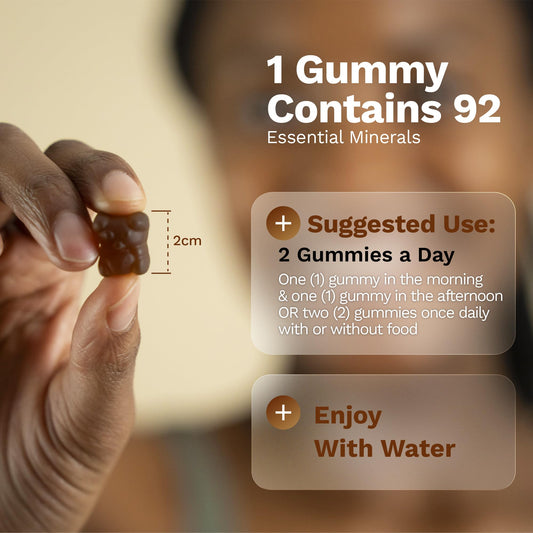 Black Girl Vitamins primer plano textura de gomita, aspecto agradable y natural