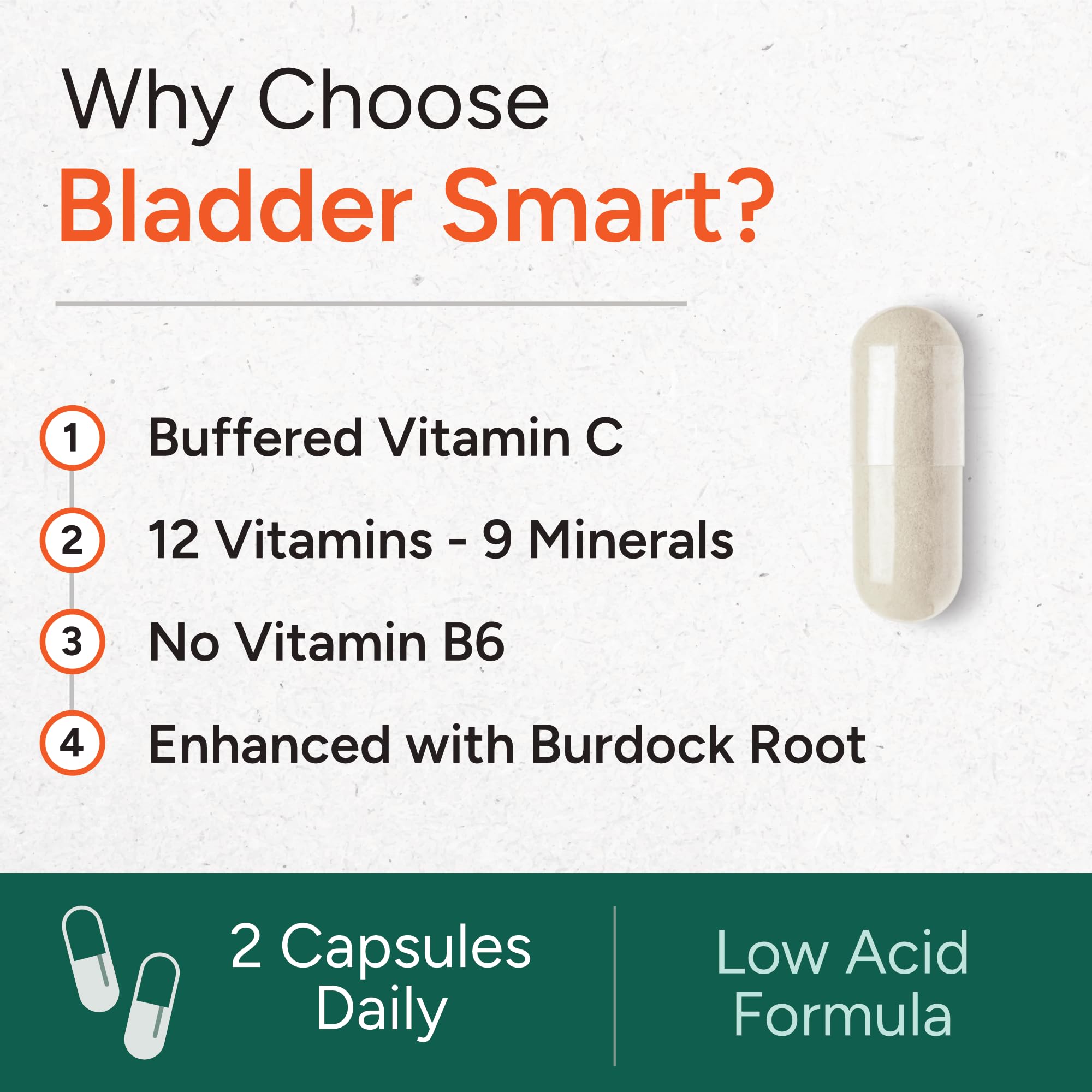BLADDER SMART cápsulas en mano para comparar tamaño y facilidad