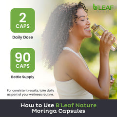 B'LEAF NATURE cápsulas junto a desayuno representando integración diaria