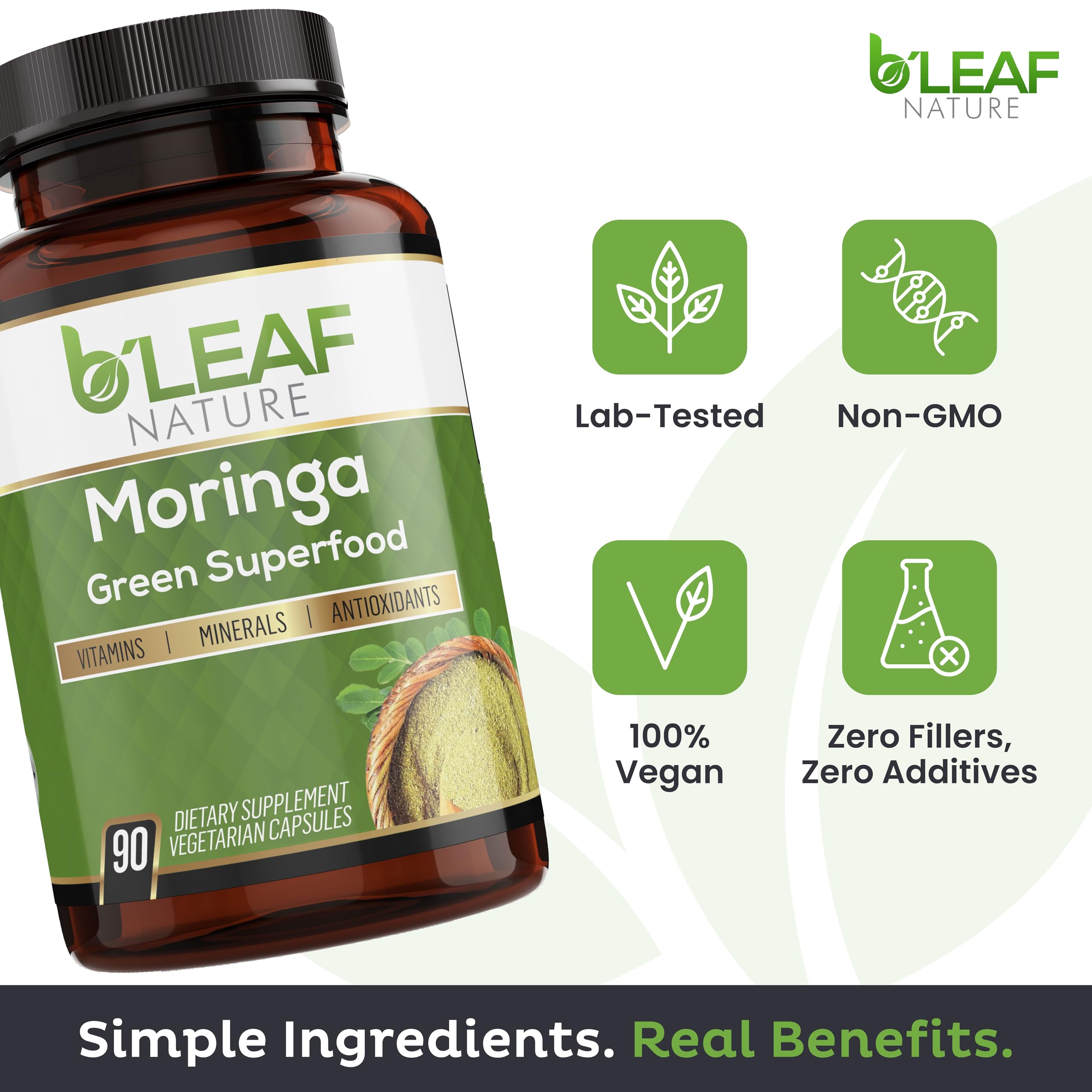 B'LEAF NATURE cápsulas extendidas para ver forma y fácil ingestión