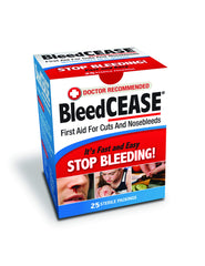 Escena de botiquín con BleedCEASE mostrando preparación y confianza
