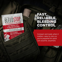 BleedStop en equipo de camping mostrando utilidad en exteriores