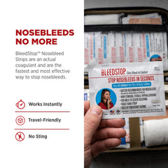 BleedStop en uso en nariz, aplicación sencilla y sin ardor