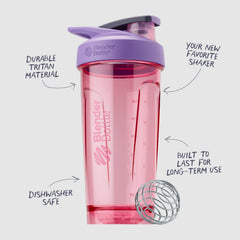 BlenderBottle con BlenderBall visible mezclado para batidos suaves