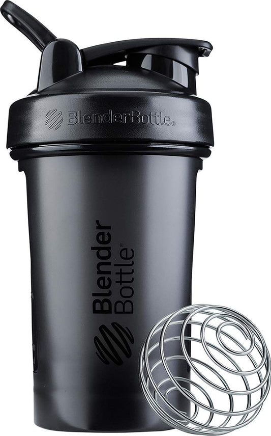 BlenderBottle Classic V2 frente negro mostrando diseño y capacidad