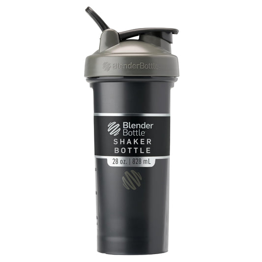 BlenderBottle clásico v2 frontal pack mostrando diseño y colores y portabilidad