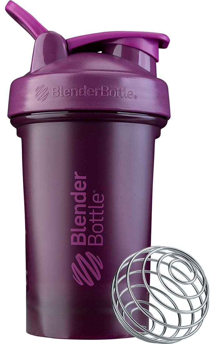 BlenderBottle Classic V2 frontal en color plum mostrando diseño y cierre hermético