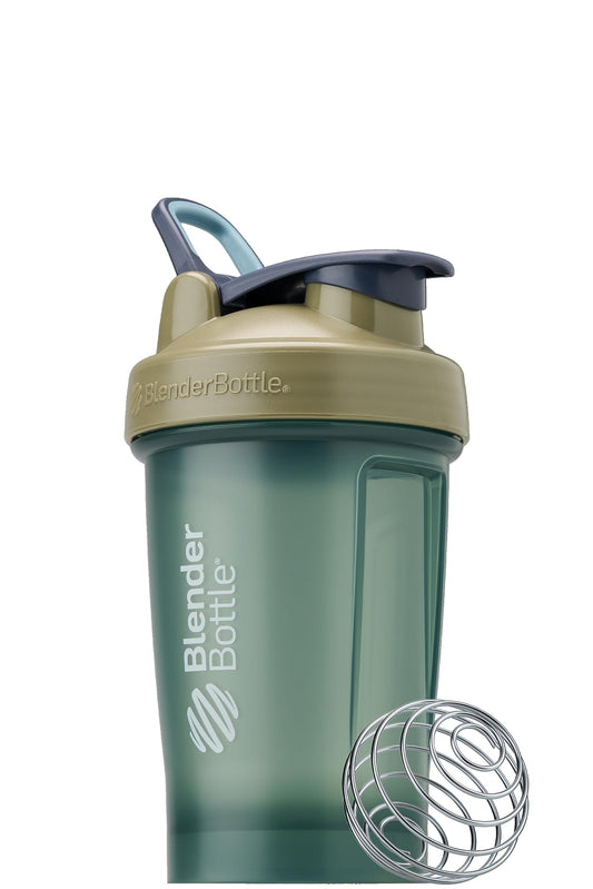 BlenderBottle Classic V2 frontal en color tan mostrando diseño y capacidad