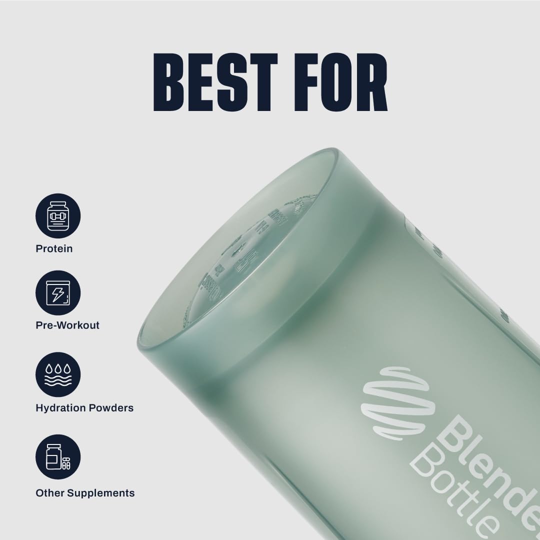 BlenderBottle Classic V2 en uso en gimnasio para llevar batidos sin fugas