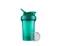 BlenderBottle Classic V2 color Emerald Green vista frontal, diseño compacto y transporte fácil