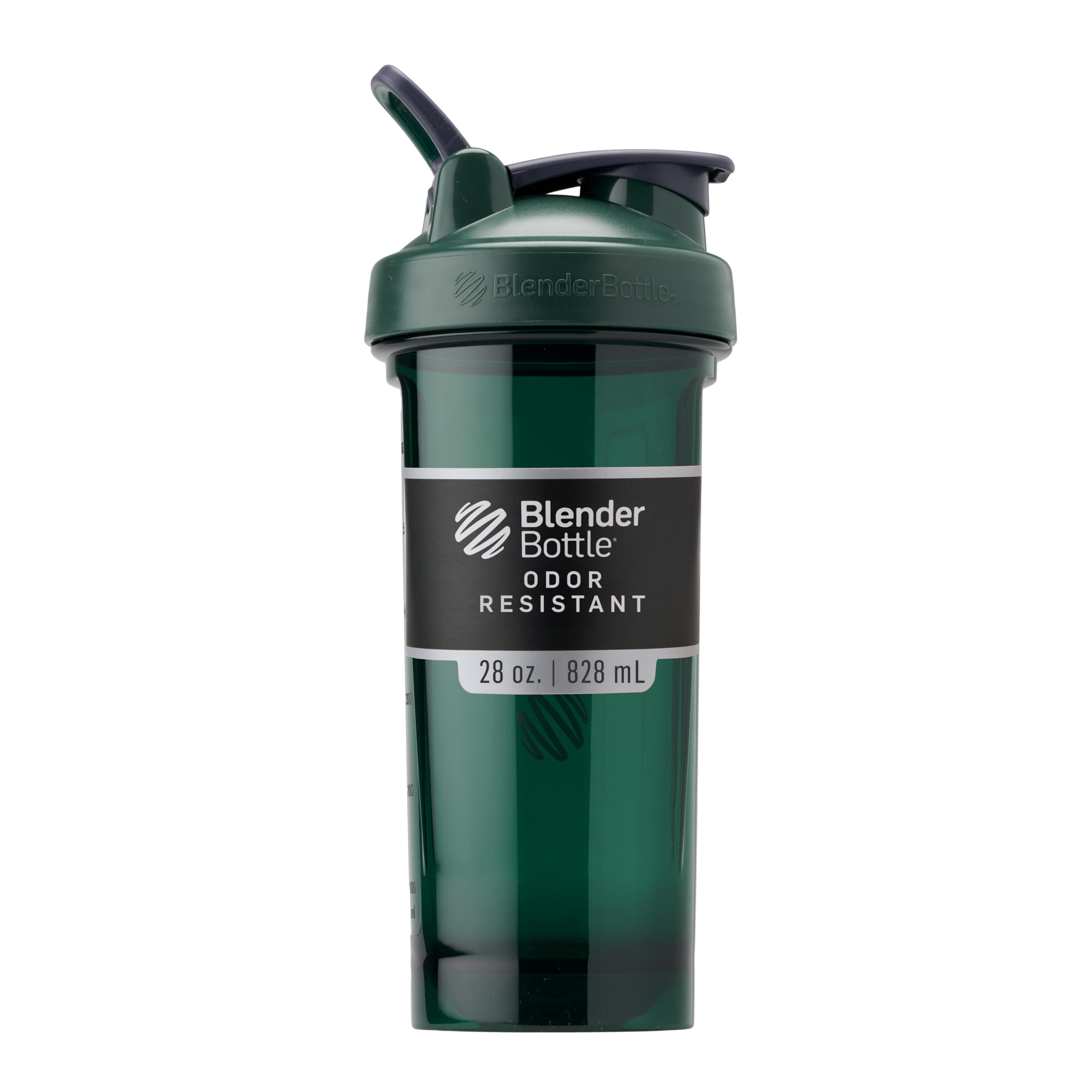 BlenderBottle ProSeries frontal verde mostrando diseño y capacidad, facilita preparar batidos