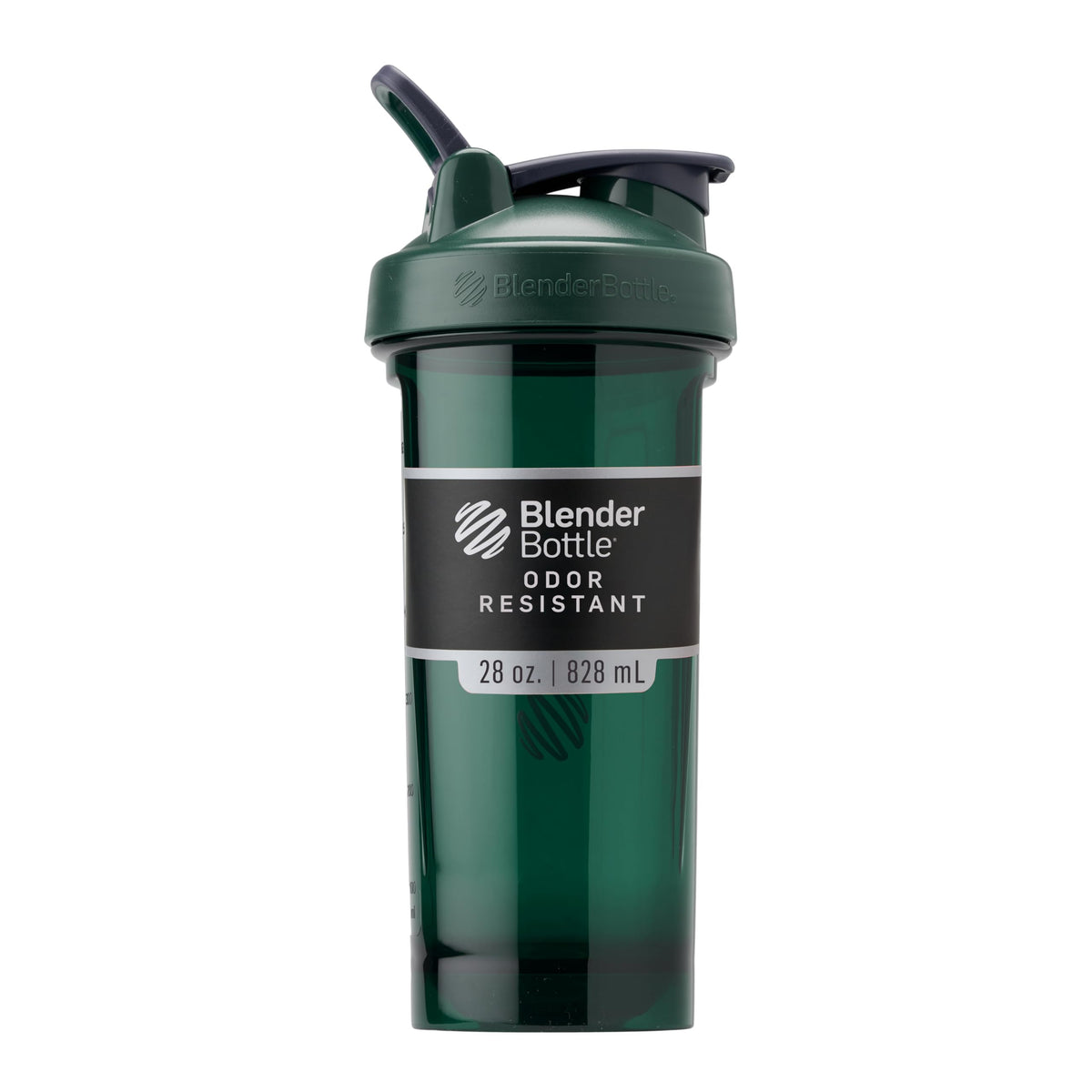 BlenderBottle ProSeries frontal verde mostrando diseño y capacidad, facilita preparar batidos