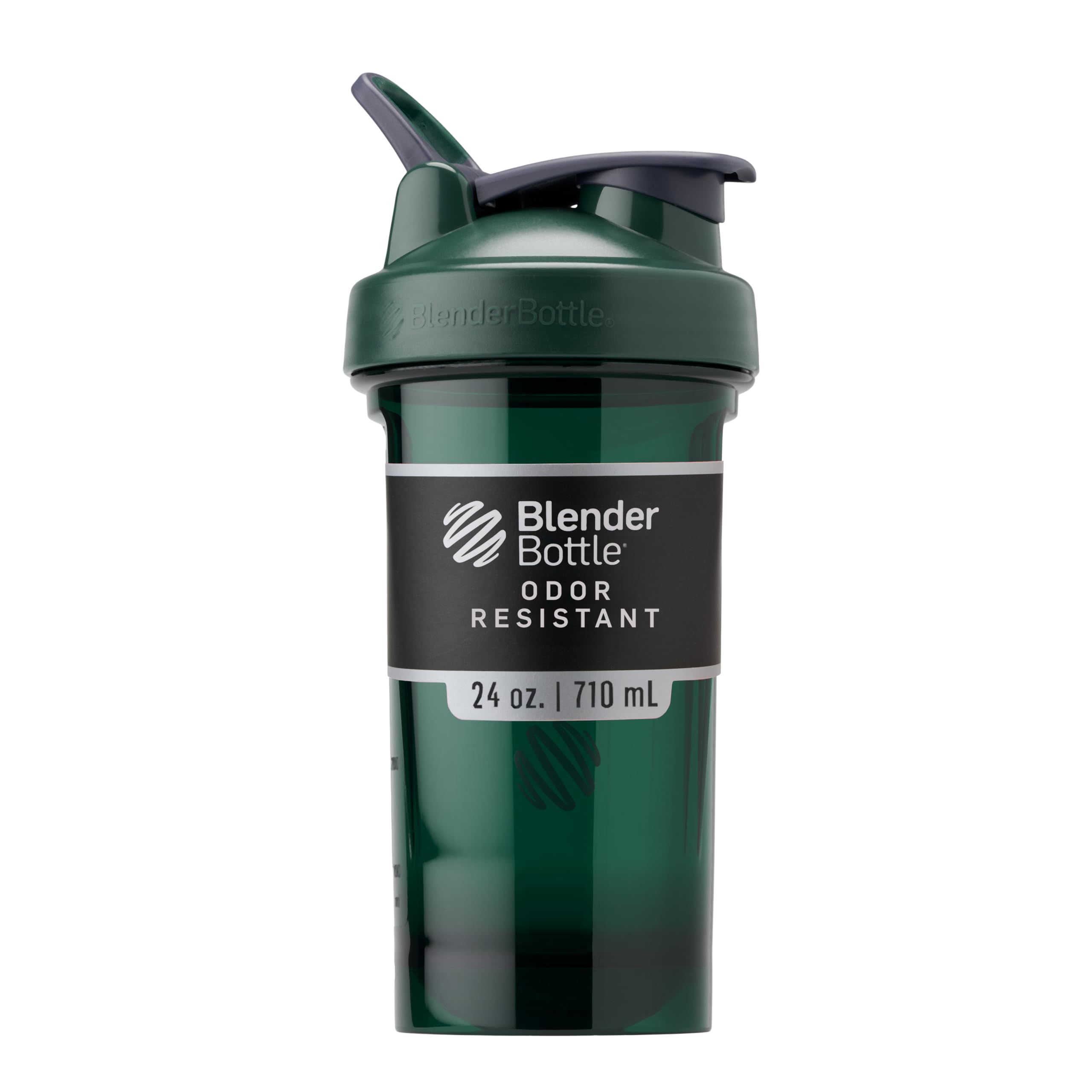 BlenderBottle ProSeries Tritan 24 oz vista frontal y color verde, fácil de manejar