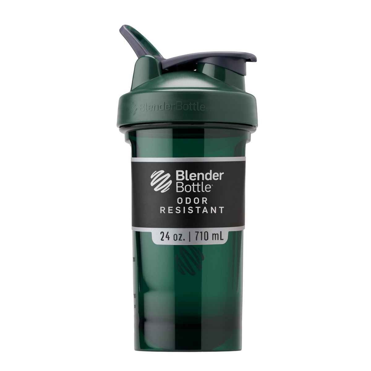BlenderBottle ProSeries Tritan 24 oz vista frontal y color verde, fácil de manejar