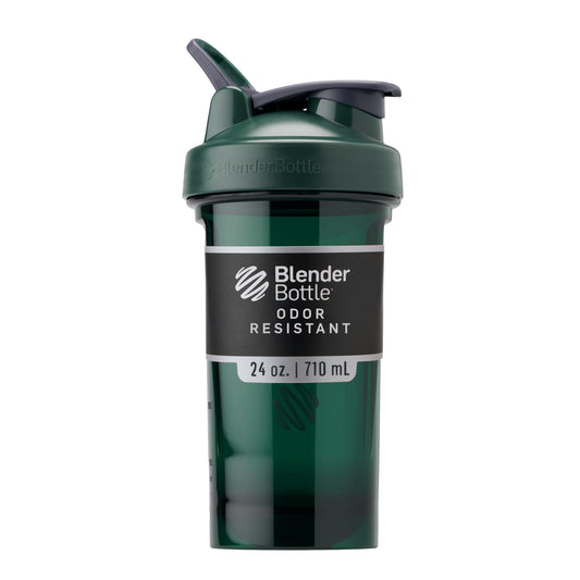 BlenderBottle ProSeries Tritan 24 oz vista frontal y color verde, fácil de manejar