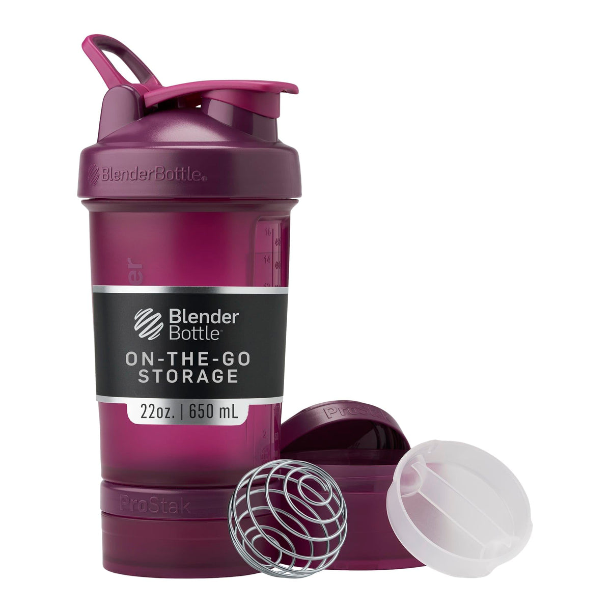 BlenderBottle ProStak vista frontal del kit con beneficio de organización