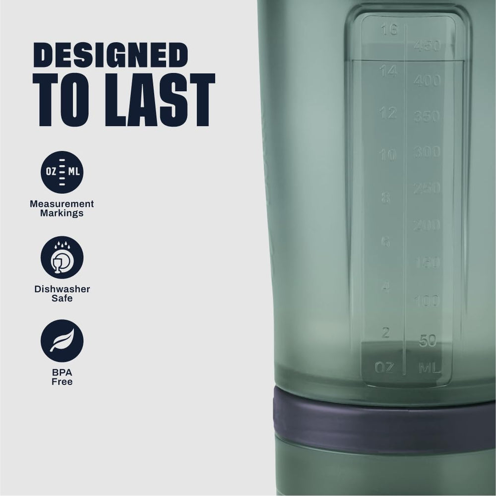 BlenderBottle ProStak en uso en gimnasio facilita preparar batidos al instante