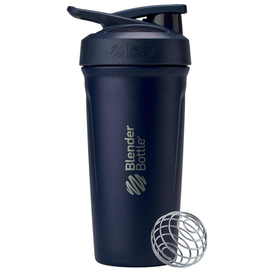 BlenderBottle frontal en navy mostrando su capacidad de 24 oz y diseño elegante