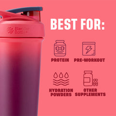 BlenderBottle en uso durante entrenamiento mostrando funcionalidad