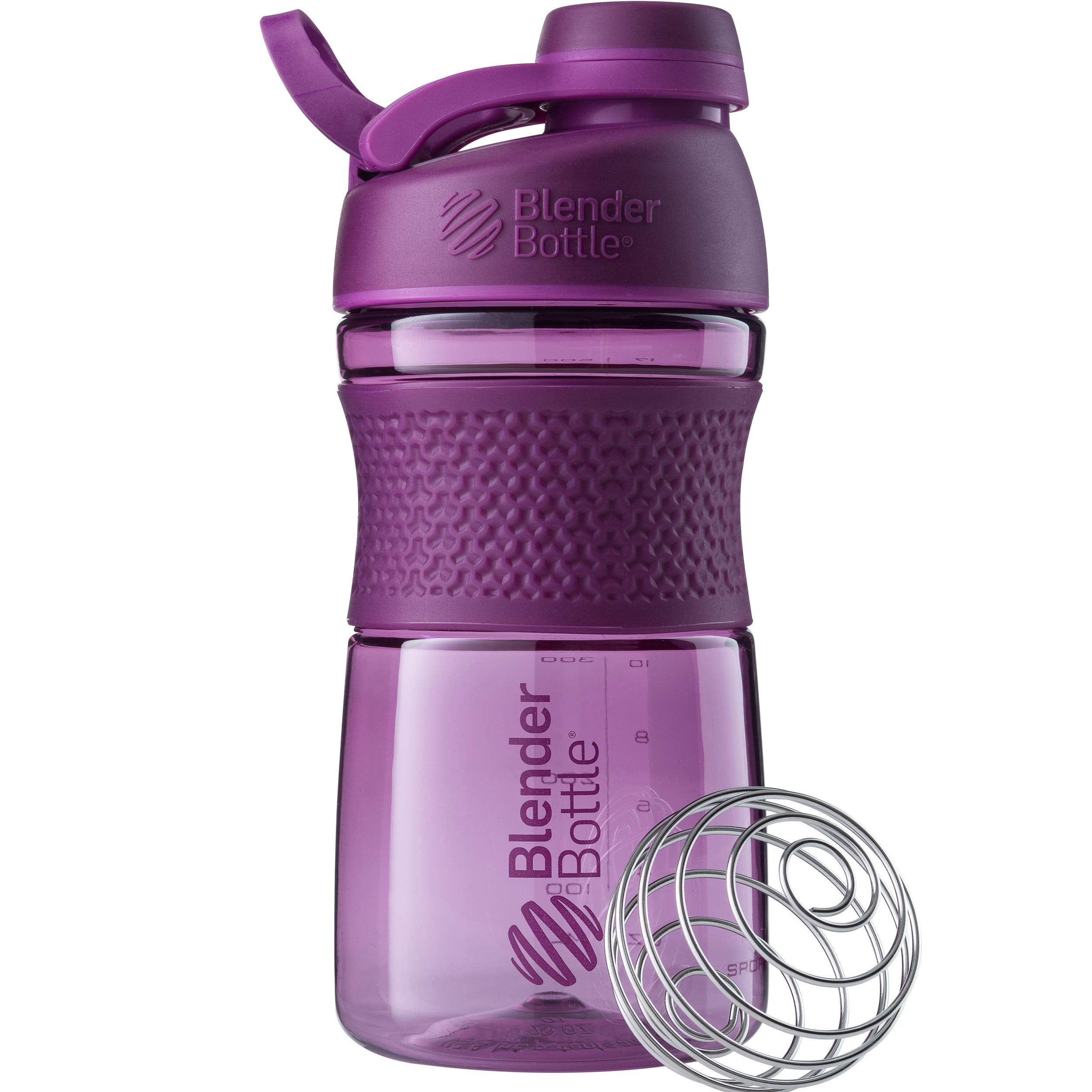BlenderBottle SportMixer frontal en color plum mostrando diseño y capacidad