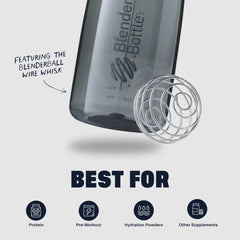 BlenderBottle SportMixer en mochila de gimnasio lista para entrenamiento