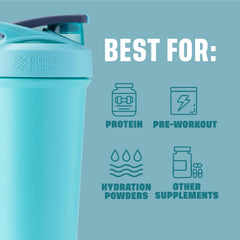 Base redondeada BlenderBottle que optimiza la mezcla y reduce grumos