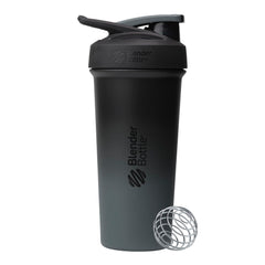 BlenderBottle Strada Sleek frente mostrando diseño elegante y beneficio portátil