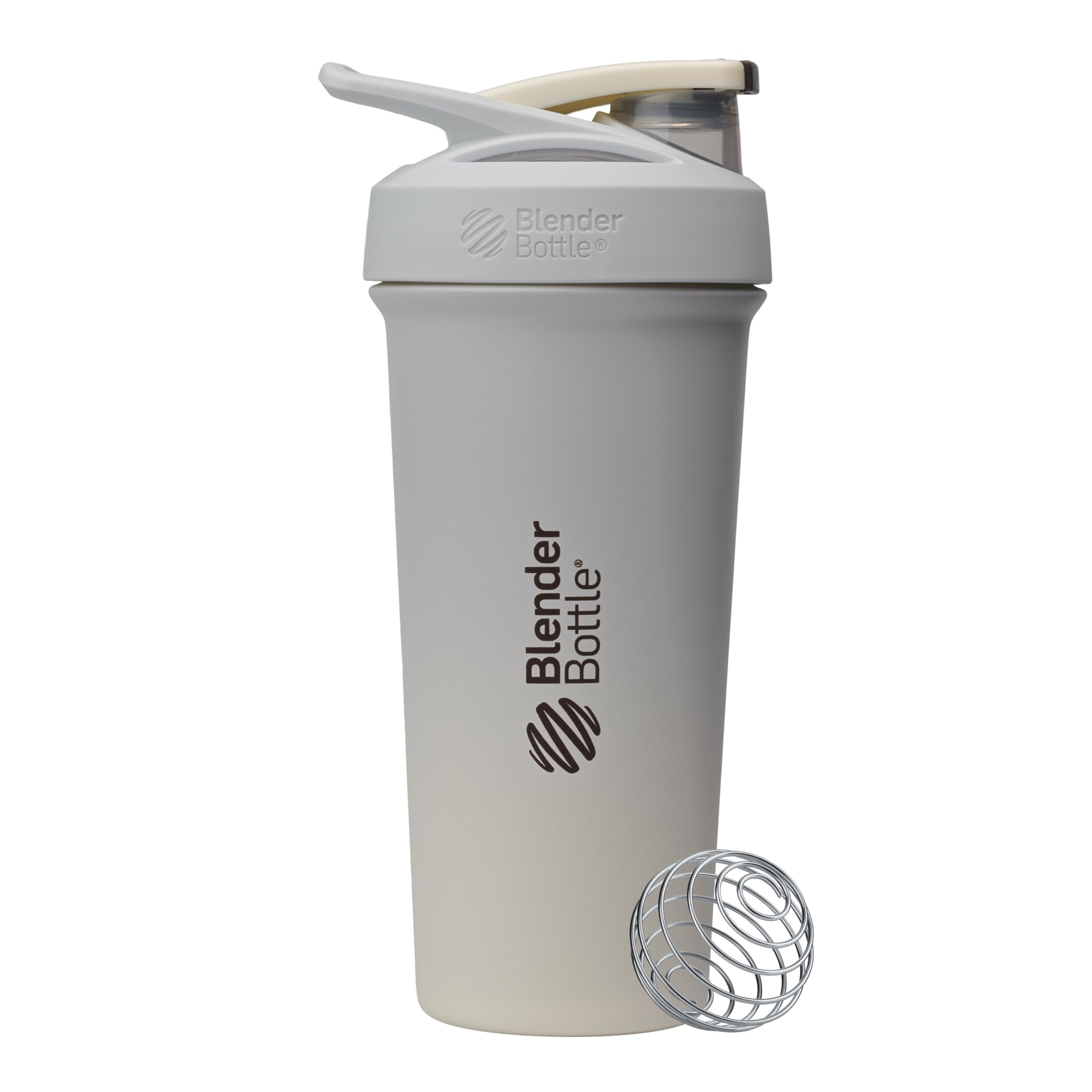 BlenderBottle Strada Sleek frontal mostrando diseño estilizado y retención de frío