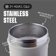 BlenderBottle detalle del acero inoxidable que garantiza durabilidad y aislamiento