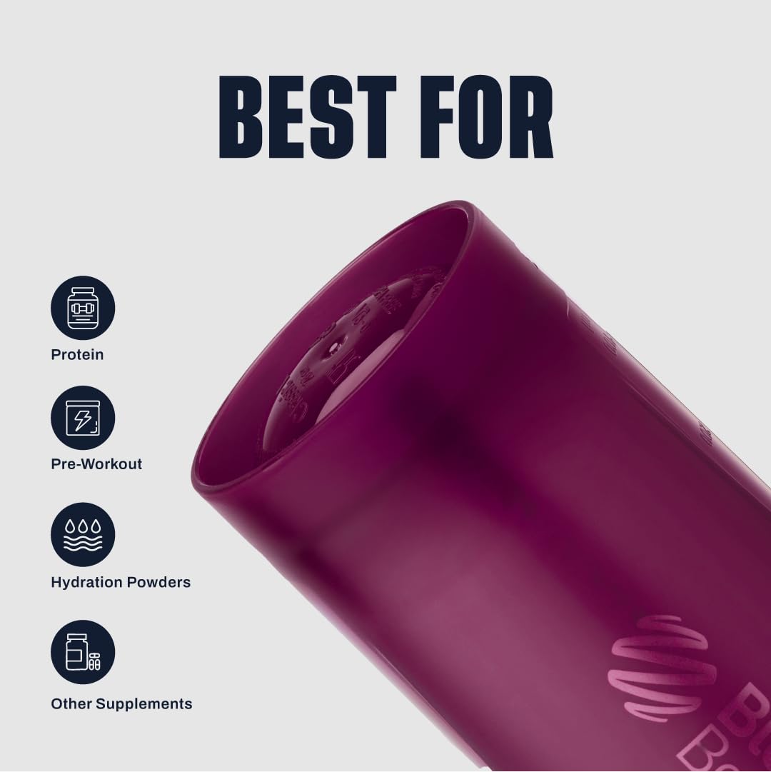 BlenderBottle interior y base redondeada que mejora la mezcla y limpieza