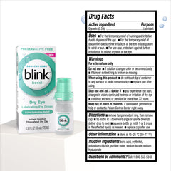Blink etiqueta con ingredientes activo hialuronato y electrolito