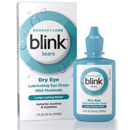 Envase Blink Tears 1 fl oz frontal mostrando diseño compacto y fácil transporte