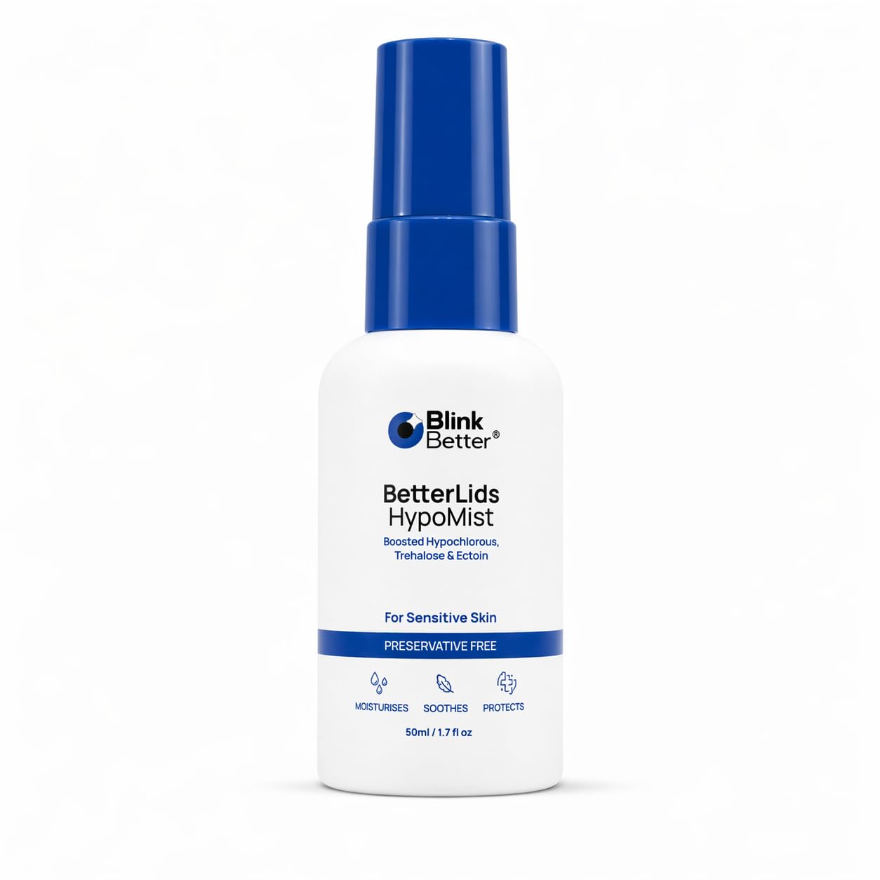 BlinkBetter BetterLids frontal botella mostrando diseño y uso fácil