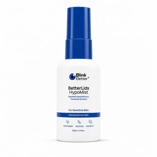 BlinkBetter BetterLids frontal botella mostrando diseño y uso fácil