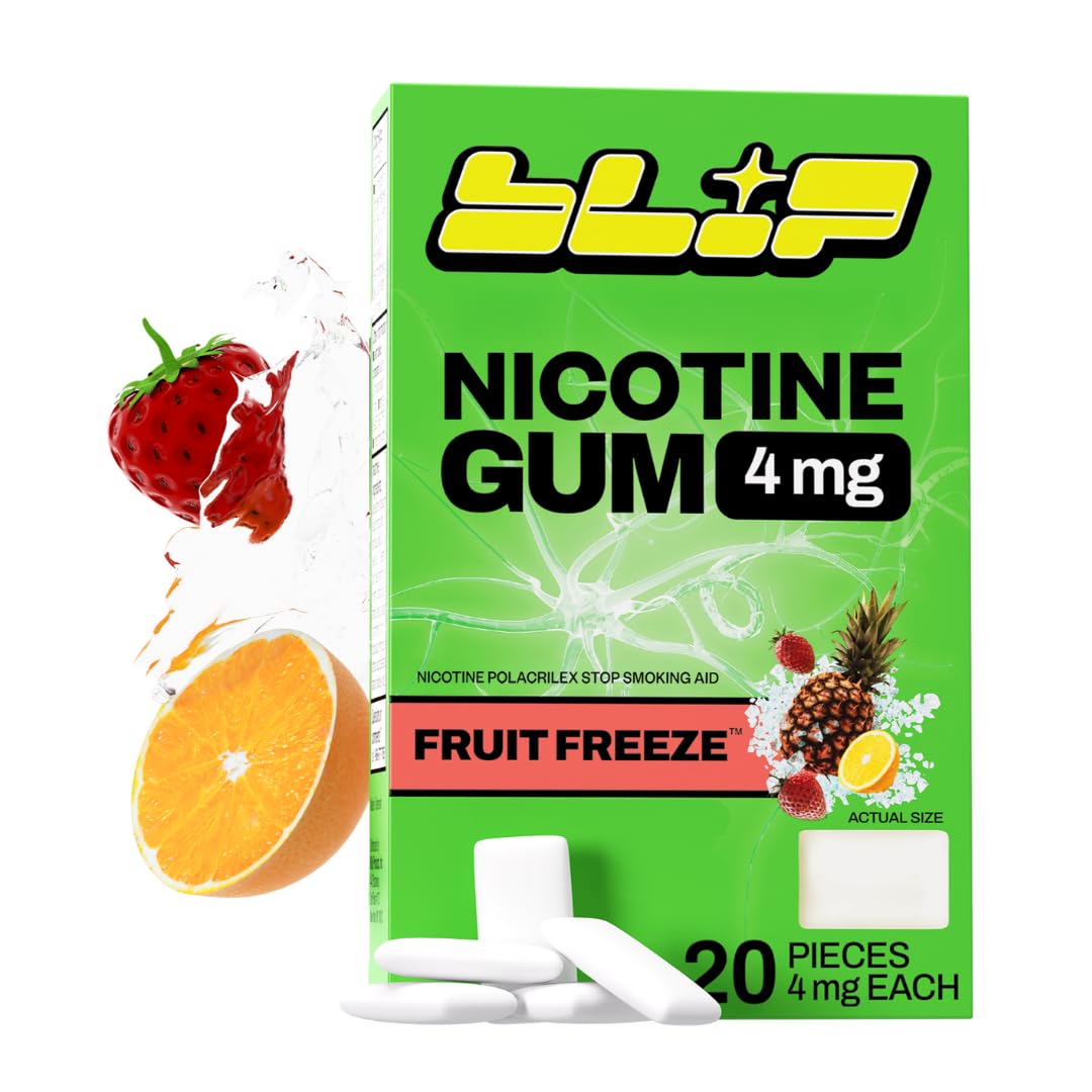 Blip chicle frontal del paquete mostrando 20 unidades y sabor Fruit Freeze