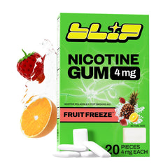 Blip chicle frontal del paquete mostrando 20 unidades y sabor Fruit Freeze