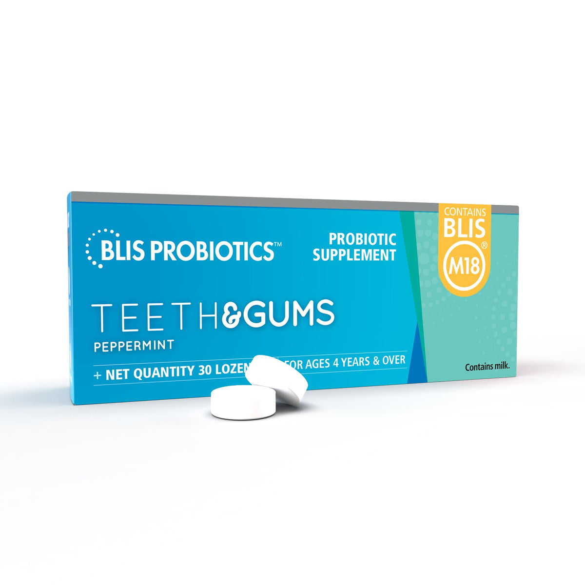 BLIS envase frontal mostrando 30 pastillas y beneficios